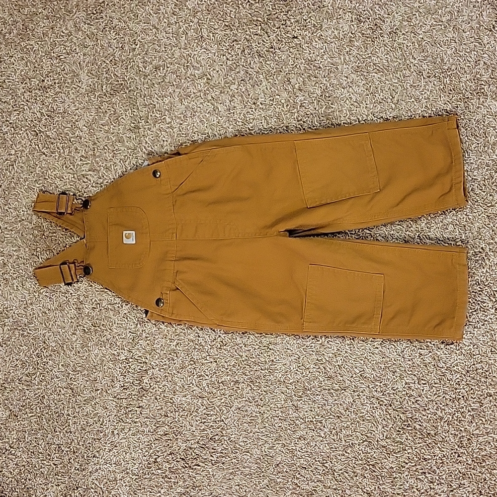 Carhartt Boys Size 2T Flannel Lined Bib Overalls